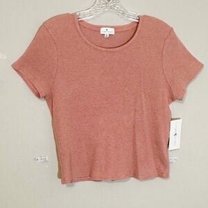 NWT True Craft Dusty Rose Short Sleeve Waffled Knit Top - size XL
